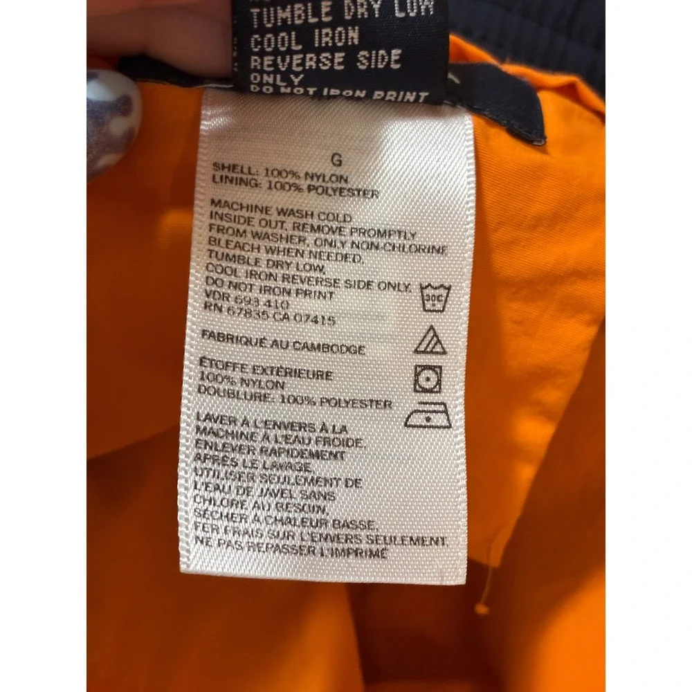 Nautica Mens‎ Orange Navy Colorblock Swim Trunks Logo Board Shorts Large T04850